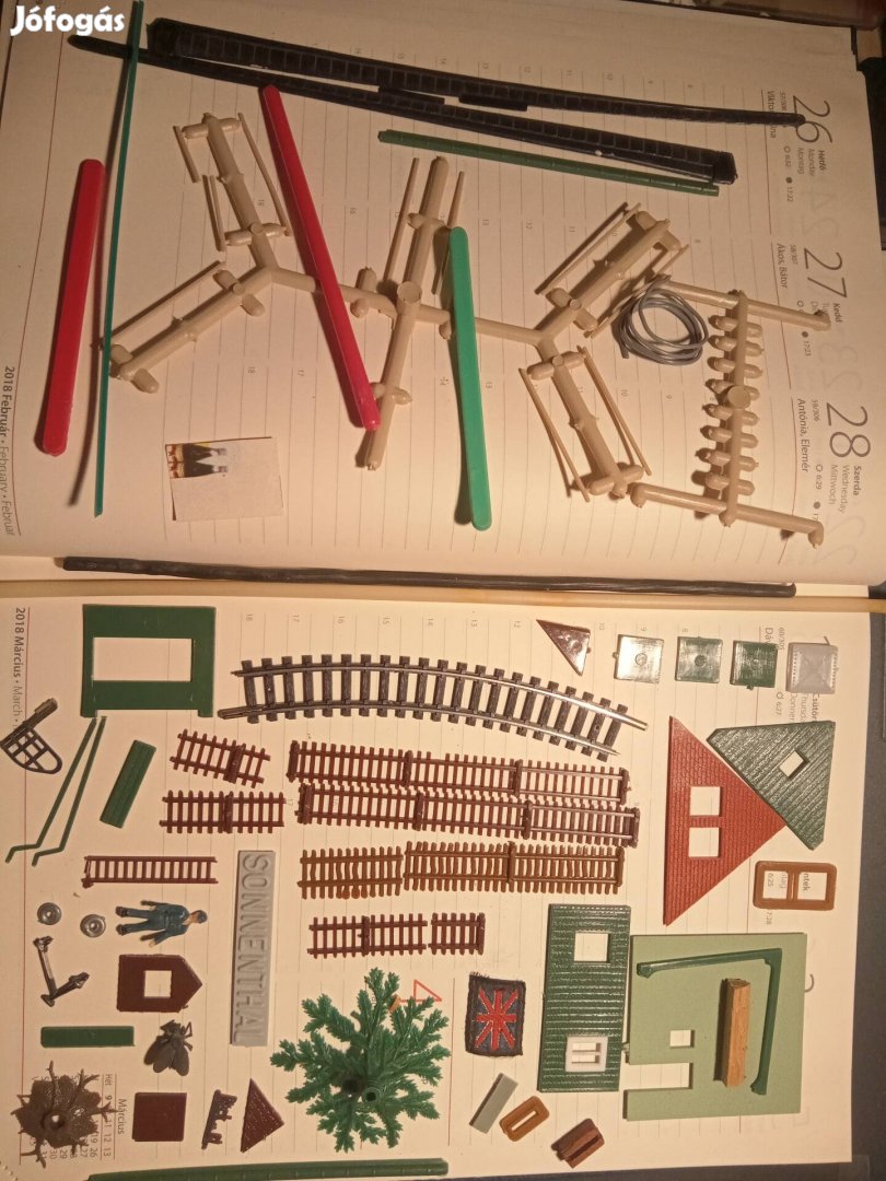 Modellezés -makett elemek és vasúti sín