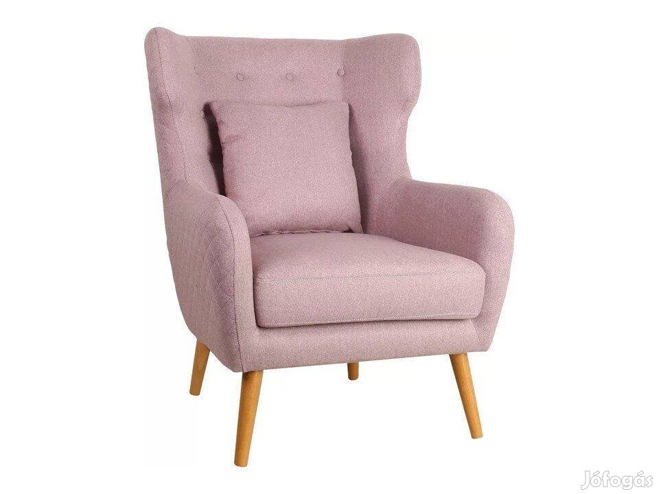 Modern fotel Pasztzel rózsaszín színben Prémium minőség Kedvezőáron!