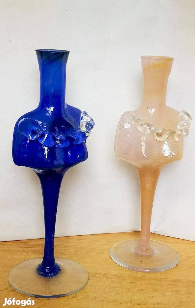 Modern hölgyforma galléros váza, gyertyatartó, vagy parfümös páros