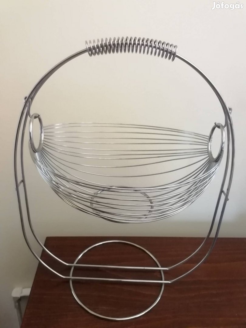 Modern inox, rozsdamentes gyümölcs kínáló kosár 