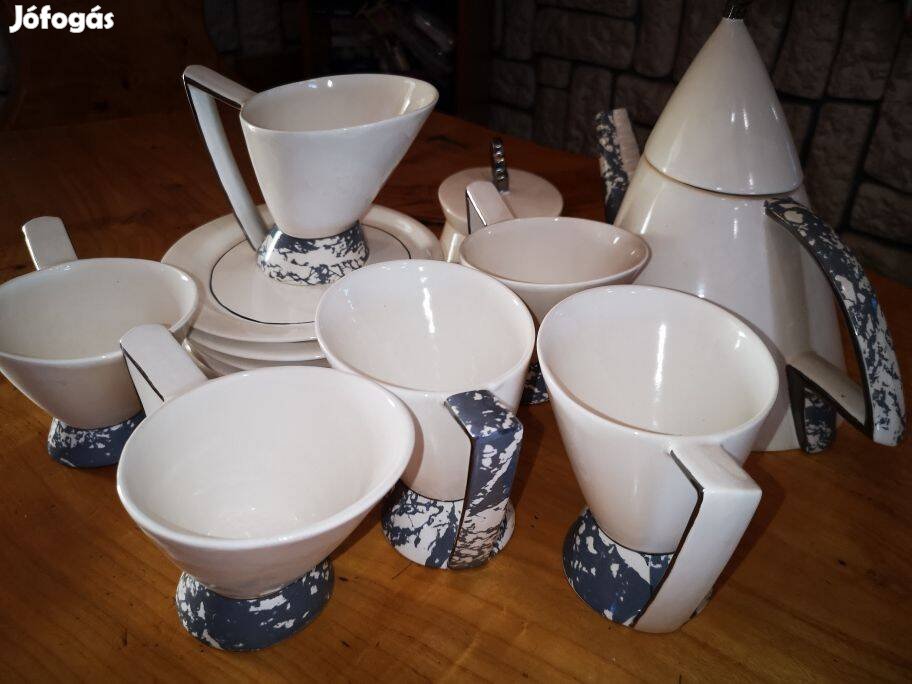 Modern teáskészlet 6 db-os, kiöntővel és cukortartóval eladó