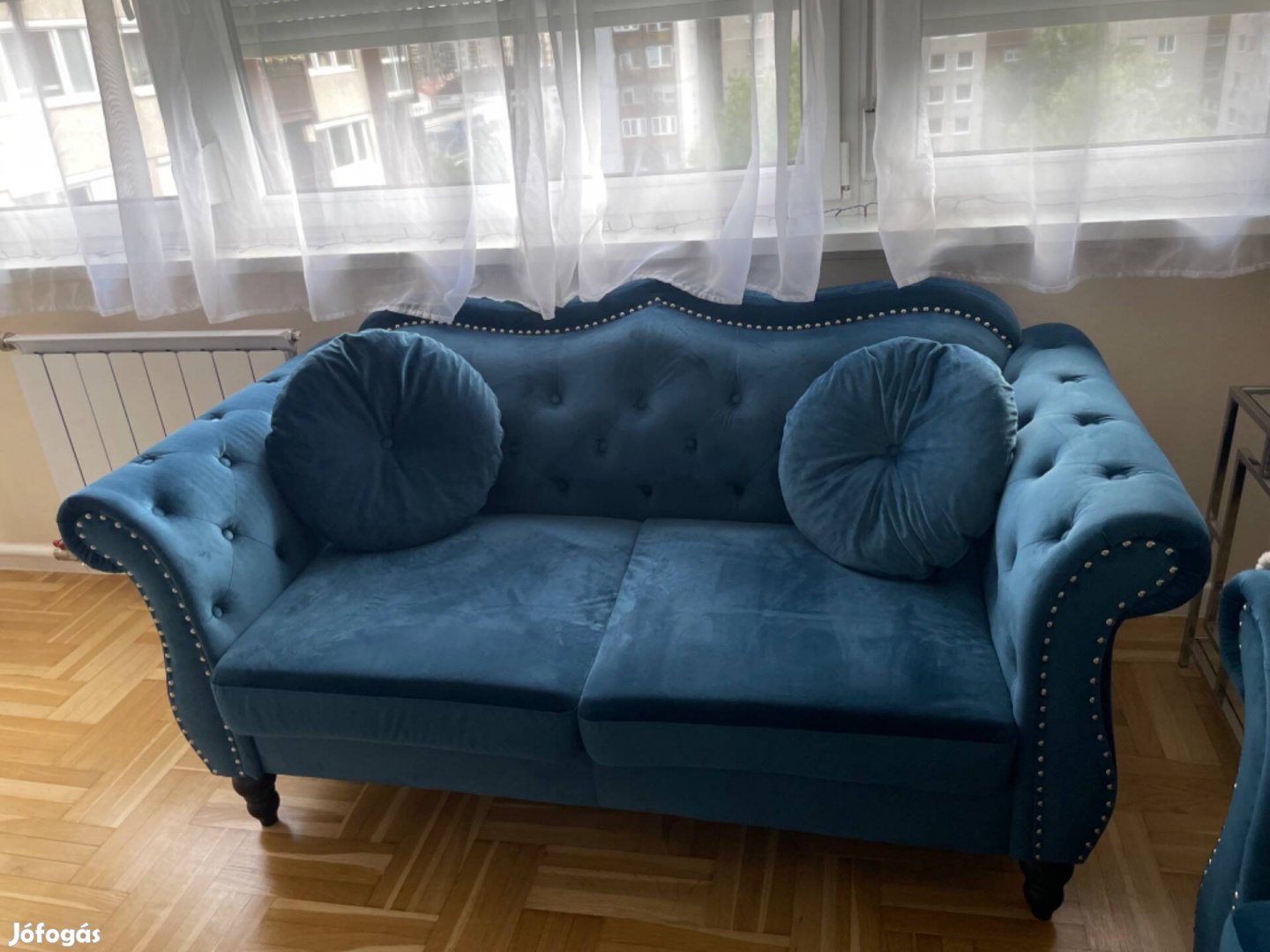 Modern újszerű kék ülő garnitúra eladó 3-2