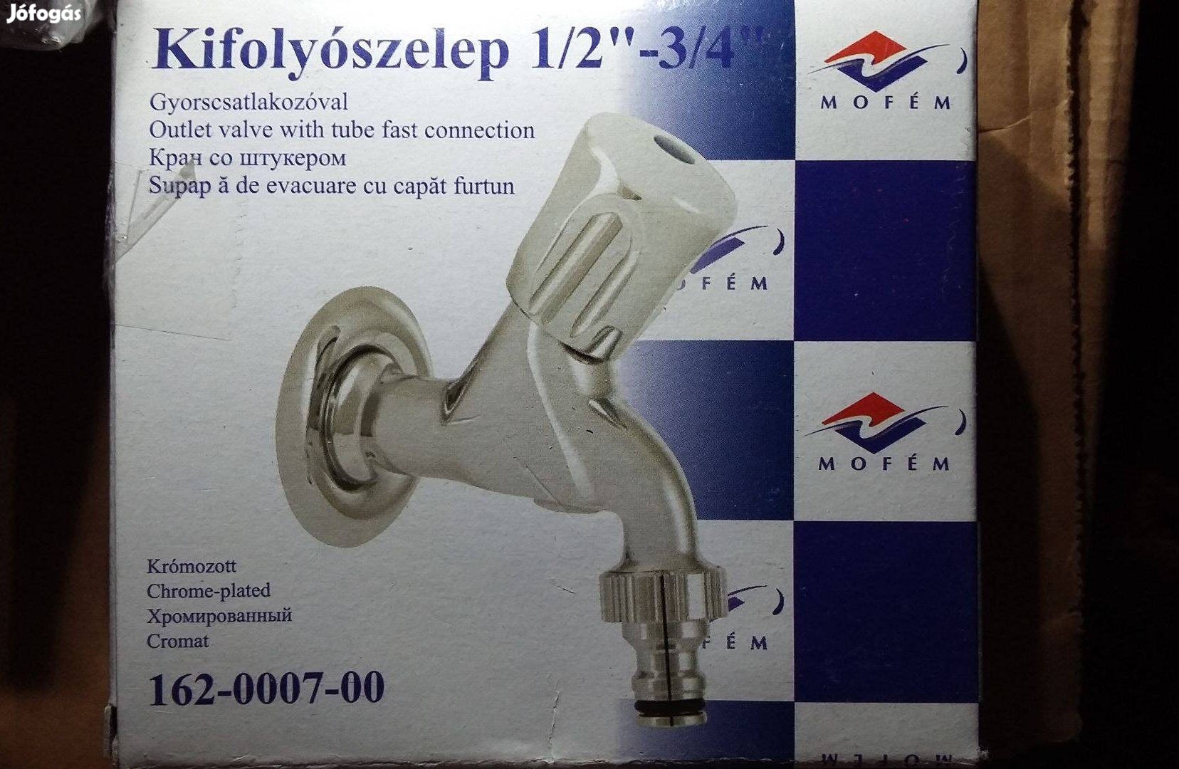 Mofém kifolyószelep 1/2 tömlővéggel közvetlen gyorscsatlakozással
