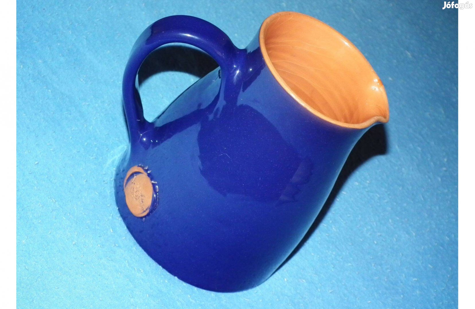 Moha és Páfrány kék kerámia kancsó váza