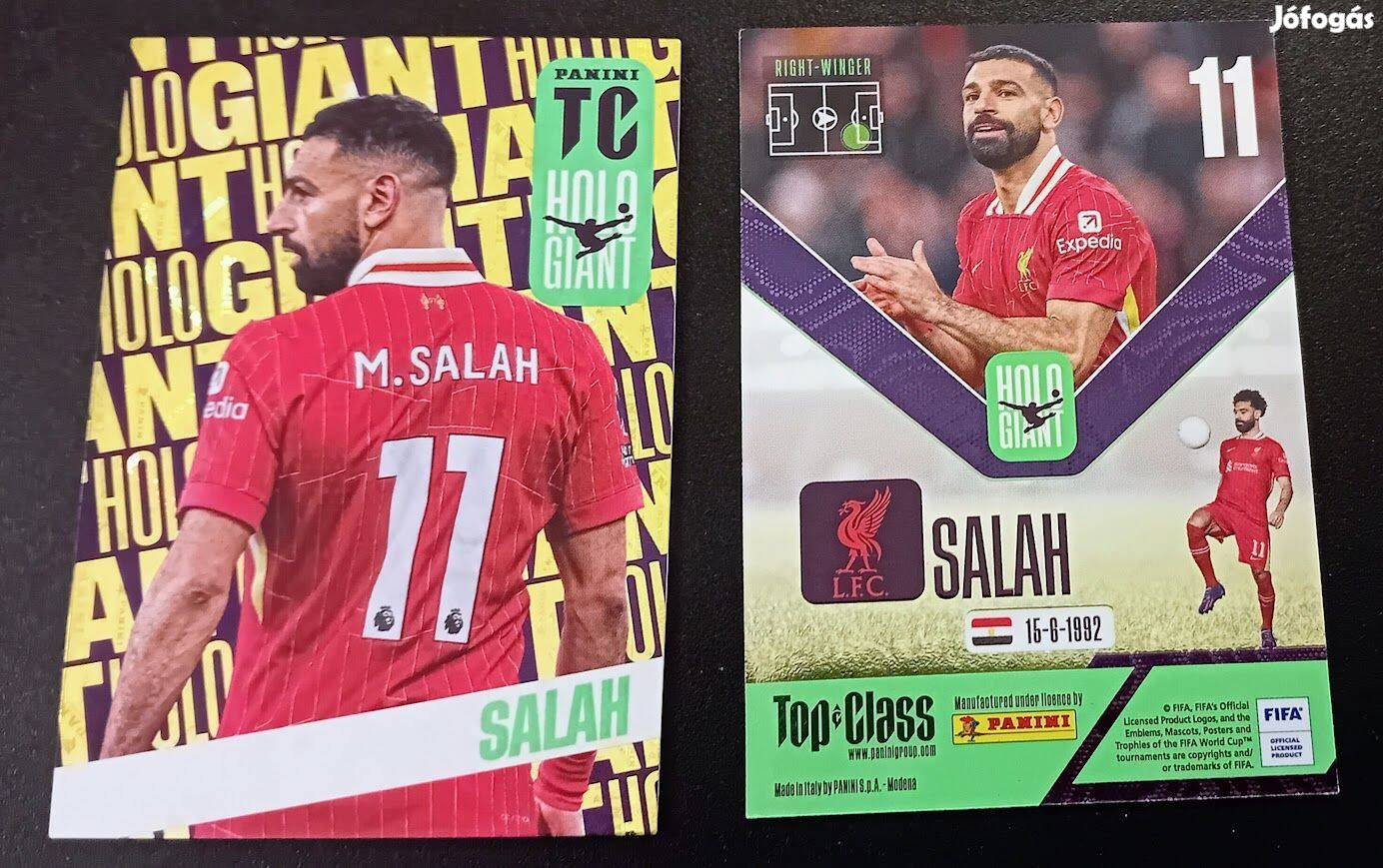 Mohamed Salah Liverpool Holo Giant focis kártya Panini Top