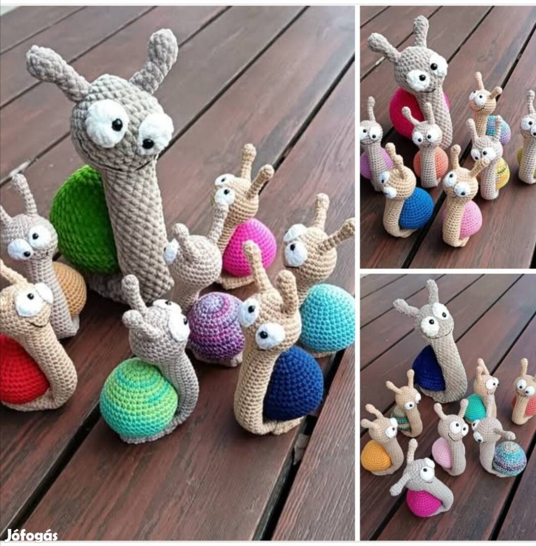 Mókás csigák amigurumi