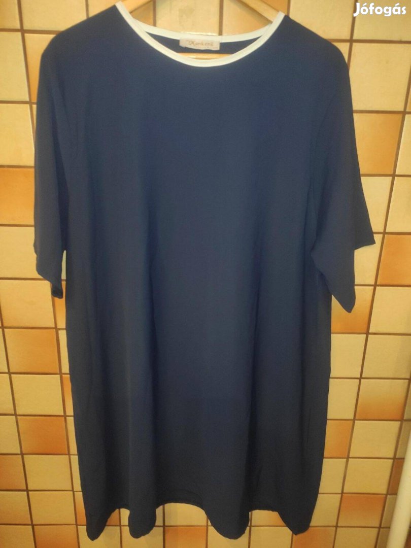 Moletti vékony lenge sötétkék rövid ujjú ruha - 3XL