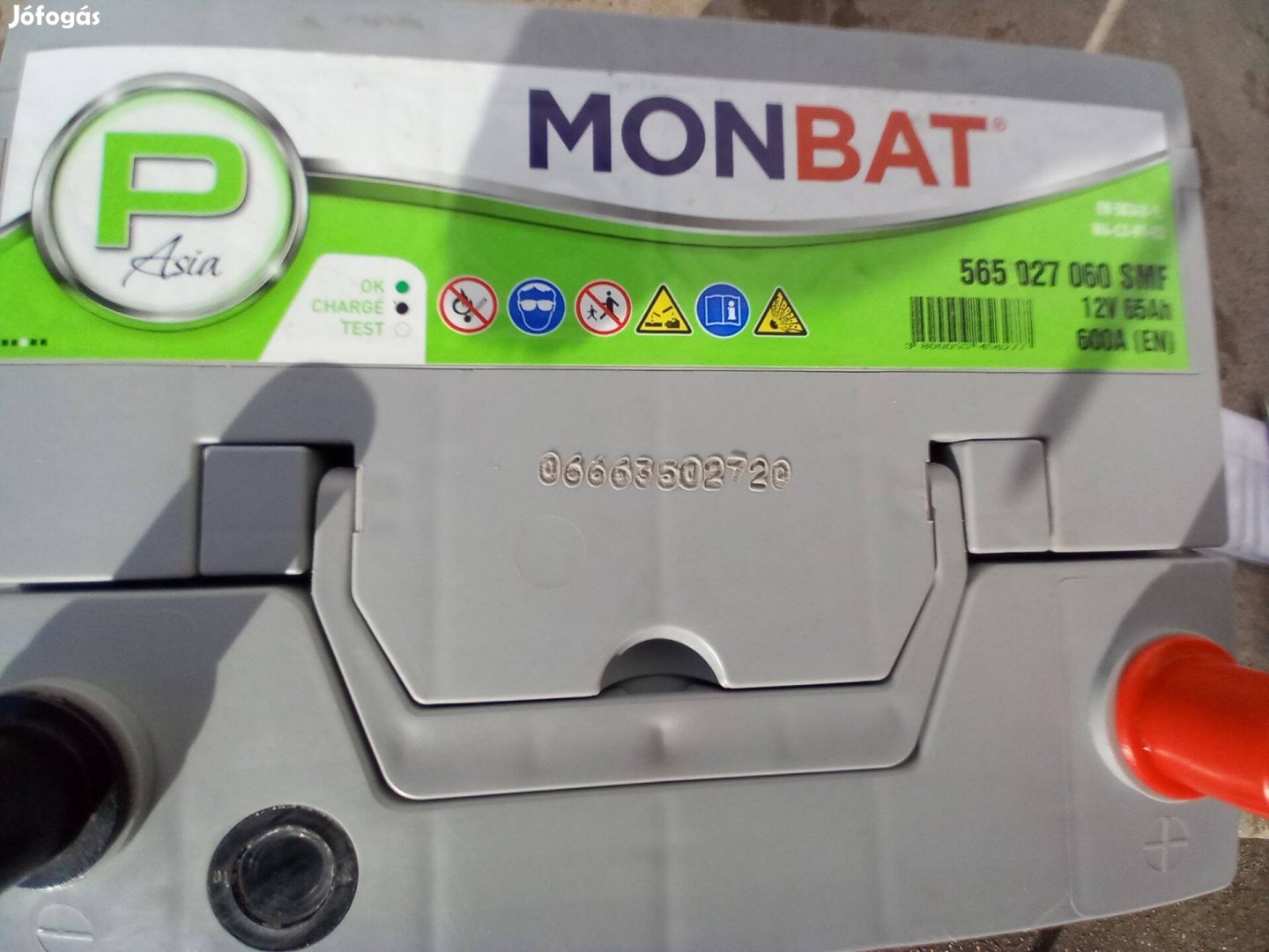 Monbat Performance Asia 12V 65Ah 600A Jobb+ autó akkumulátor