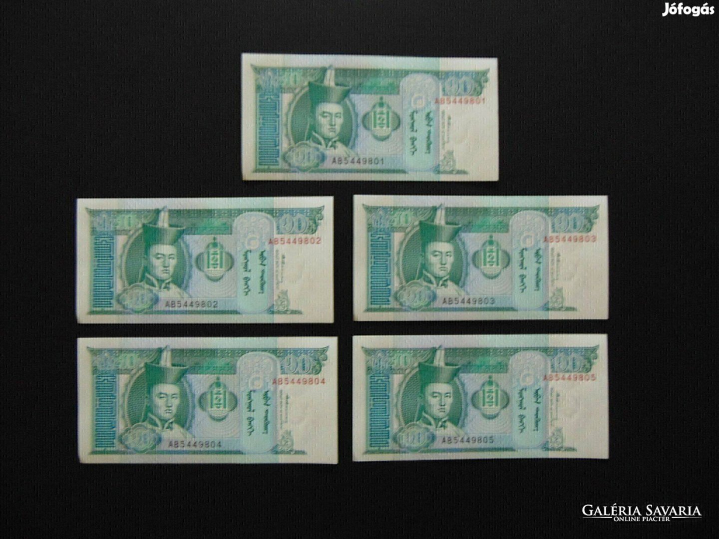 Mongólia 10 tugrik 5 darab Sorszámkövető ! Kép szerinti