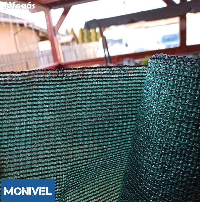 Monivel 1,5m x 15m árnyékoló háló hdpe belátásgátló álcaháló 98%