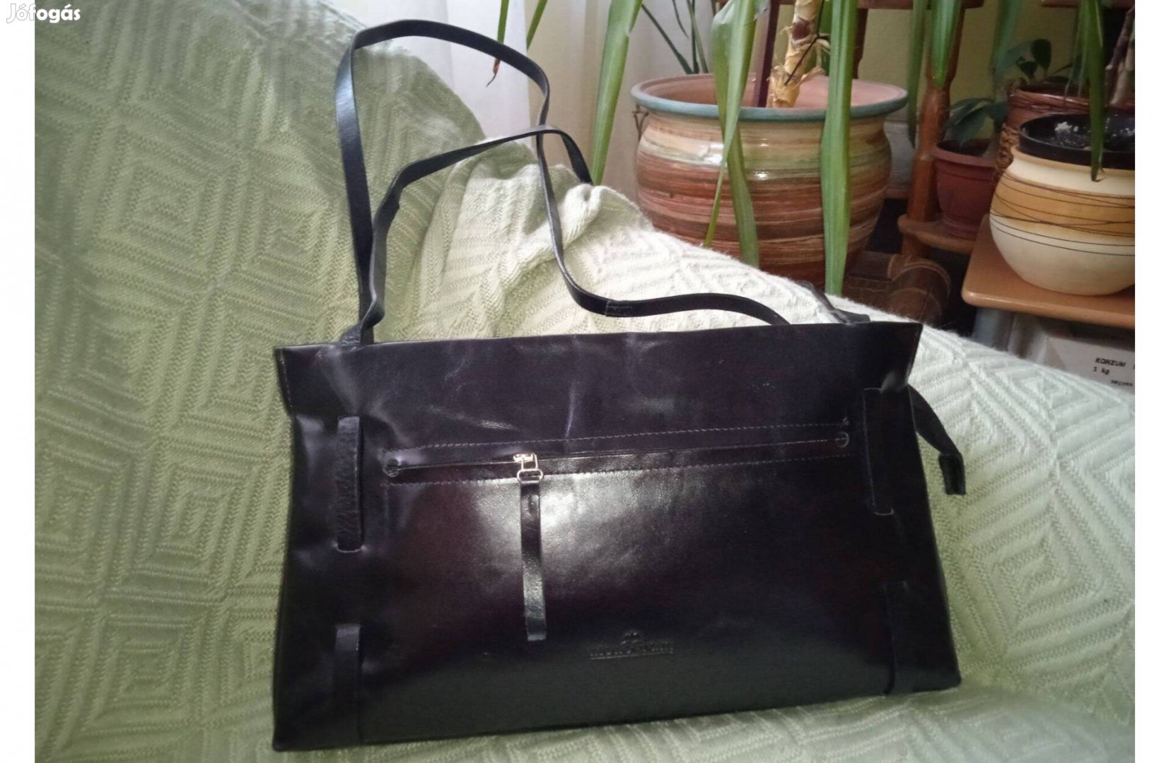 Monogram fekete, elegáns bőr válltáska, új!