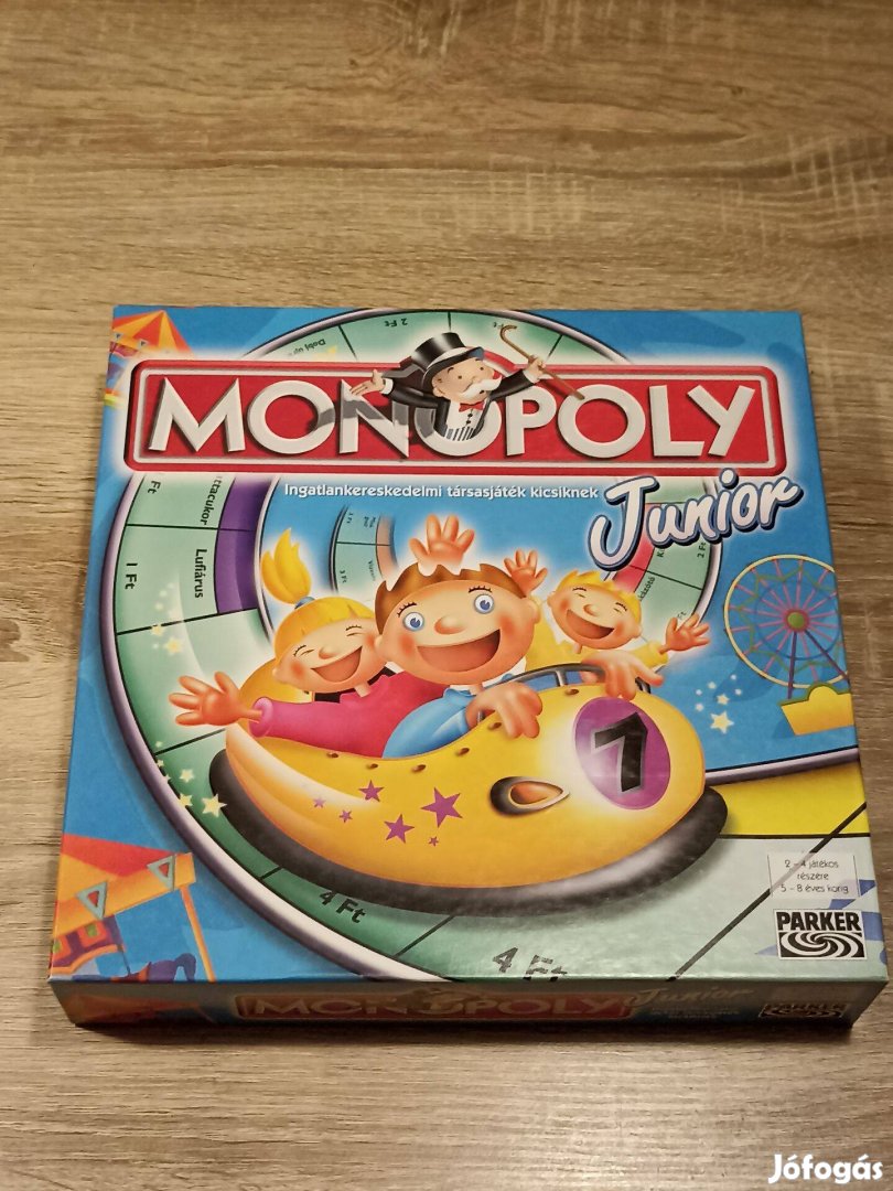 Monopoly junior társasjáték 5-8 éves korig - nagyon jó állapotban