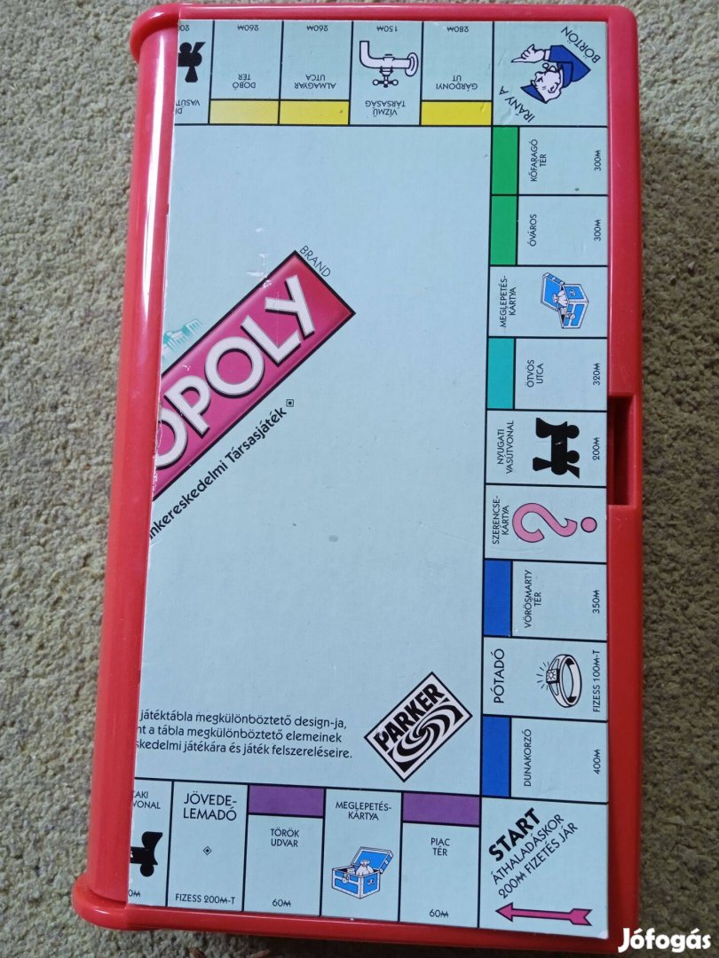 Monopoly úti társasjáték, utazáshoz ideális 10*25 cm dobozban