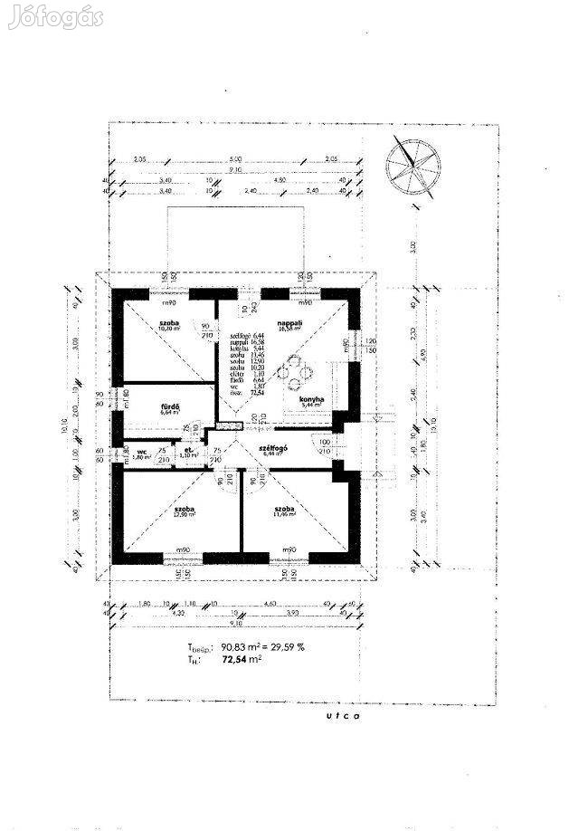 Monoron 72,54 m2-es, 2+2 félszobás családi ház épül 310 m2 telekkel