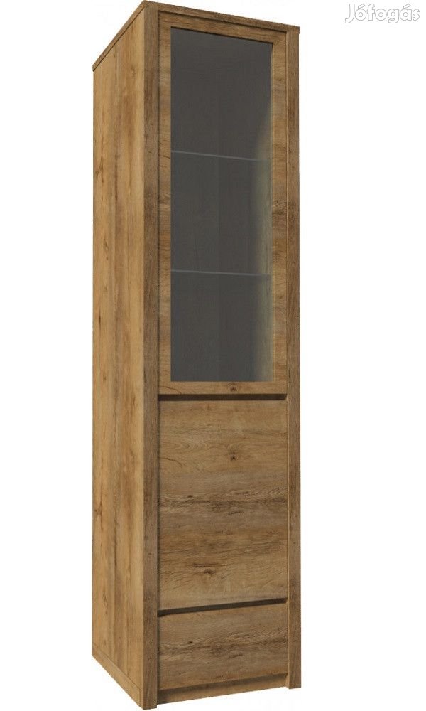 Montana W1D 1 vitrines ajtós kombinált szekrény  Sötéttölgy