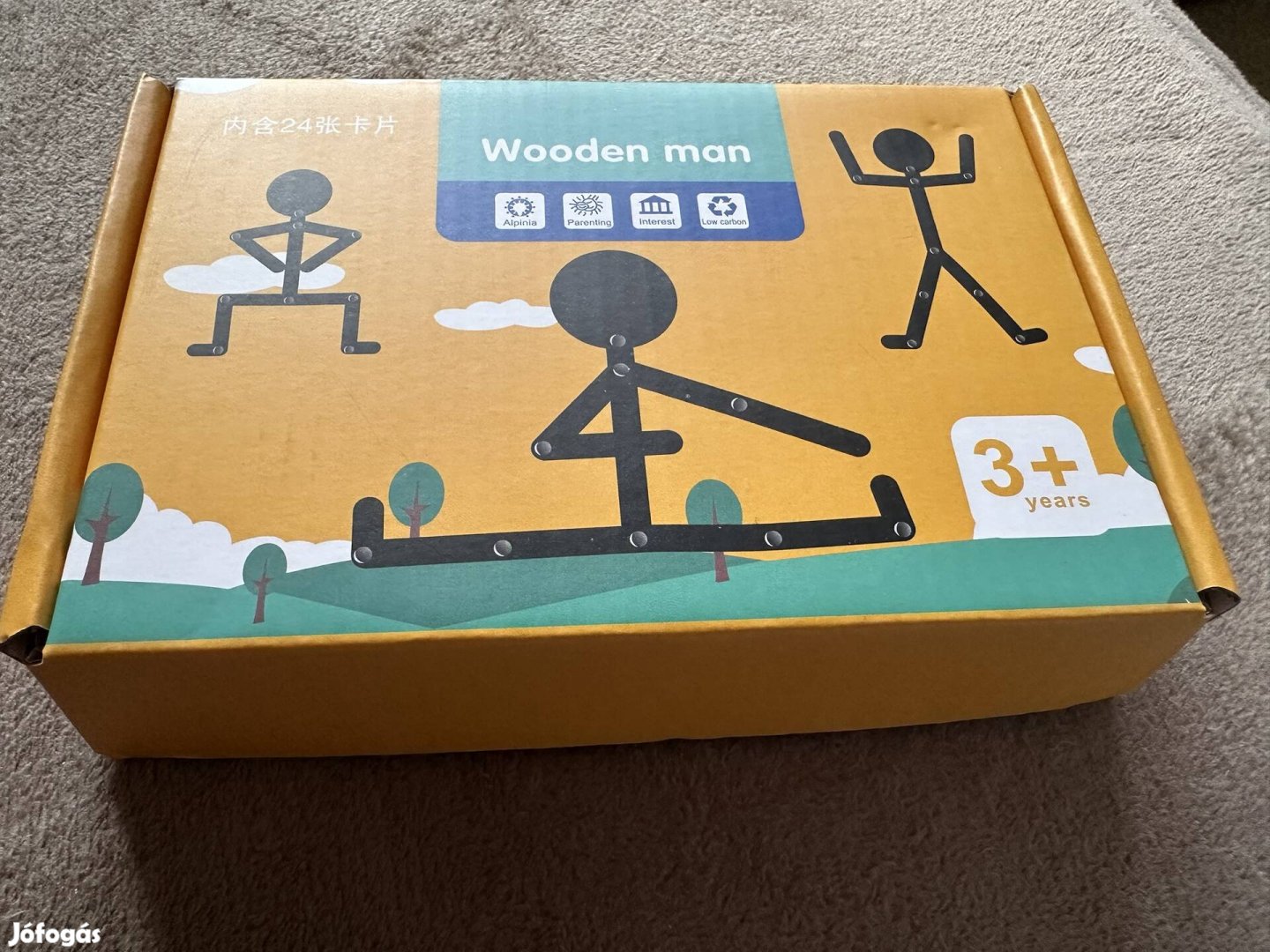 Montessori fejlesztő fabábú játék (új)