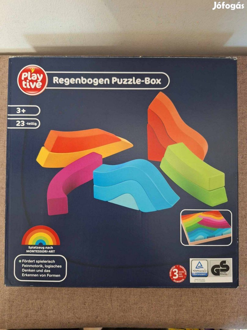 Montessori szivárvány puzzle box játék