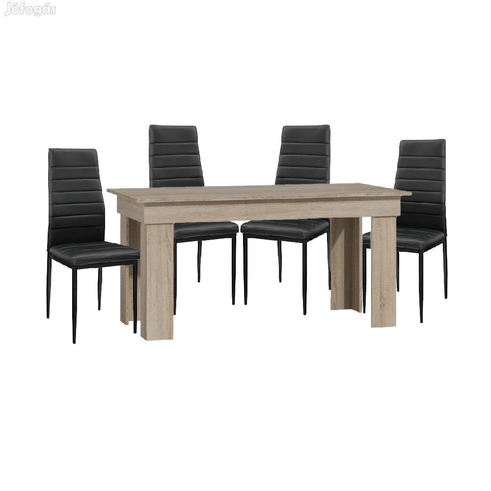 Montilla II New 4 személyes étkezőszett Sonoma-Fekete  N