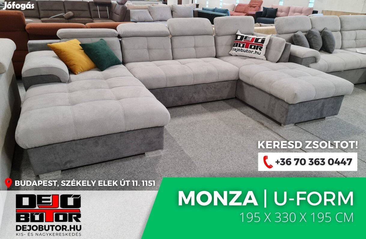 Monza rugós gray relax sarok kanapé ülőgarnitúra 195x330x195 cm ualak