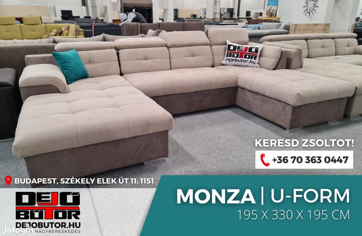 Monza rugós krém relax sarok kanapé ülőgarnitúra 195x330x195 cm ualak