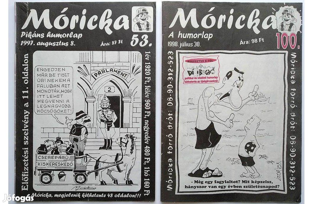 Móricka humorlap, 100. szám (1998), 53. szám (1997)