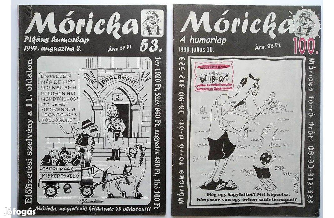 Móricka humorlap, 100. szám (1998), 53. szám (1997)