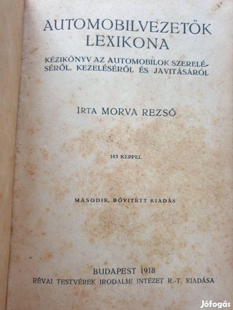 Morva Rezső: Autómobilvezetők lexikona 1918.