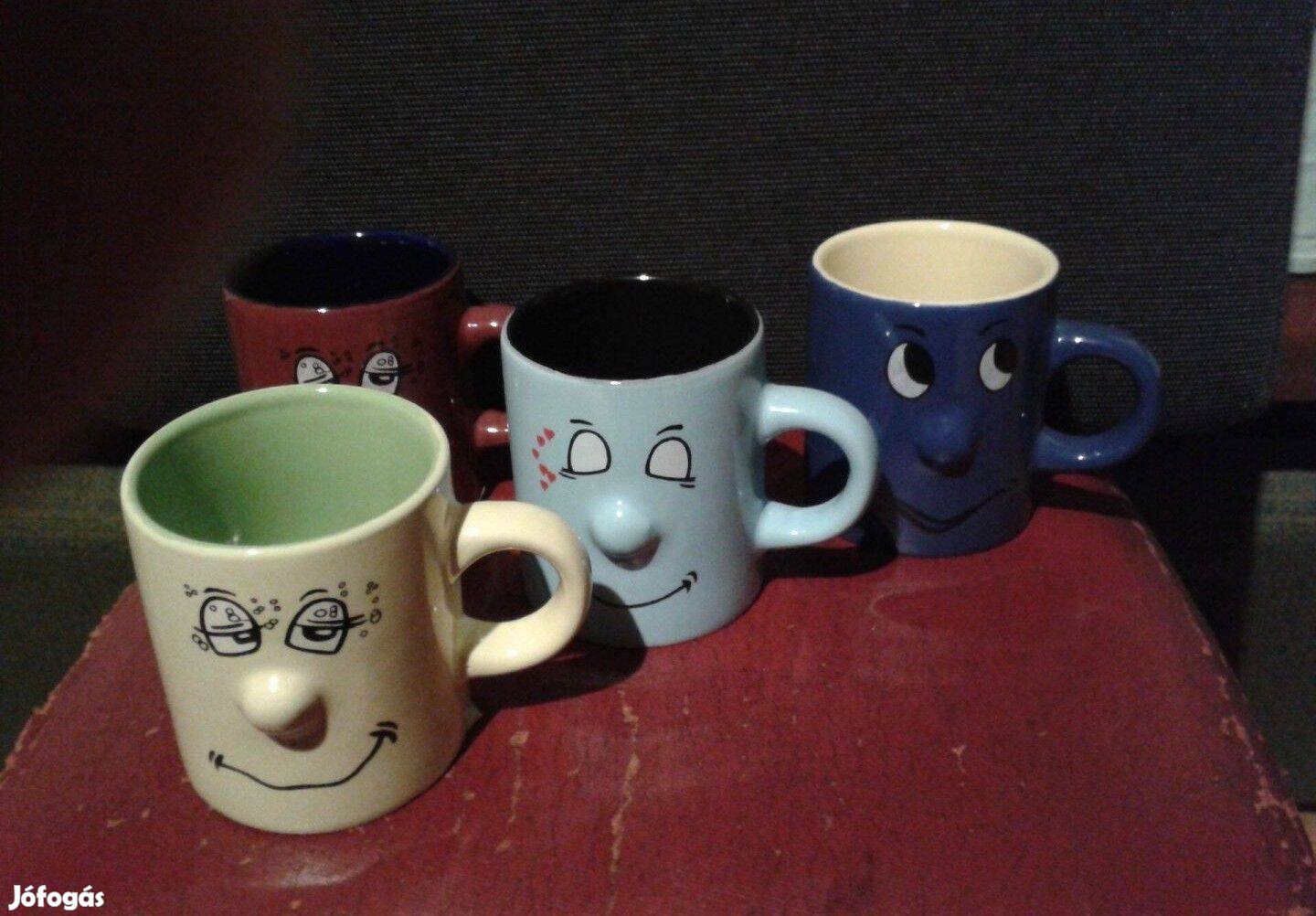 Mosoly kávés bögre készlet, vicces bögre