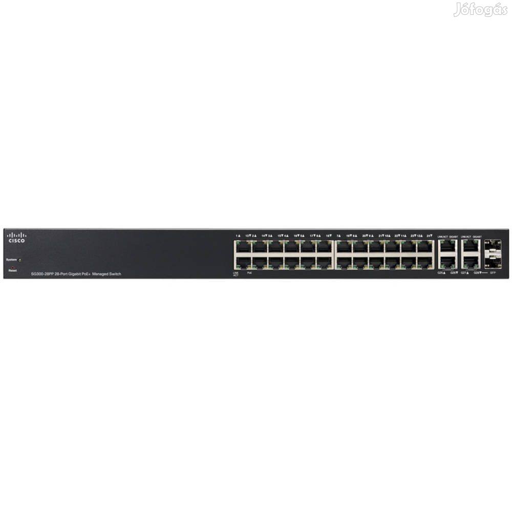 Most figyeljen! Cisco SG300-28PP-K9 Gigabit POE+ switch számlával, gar