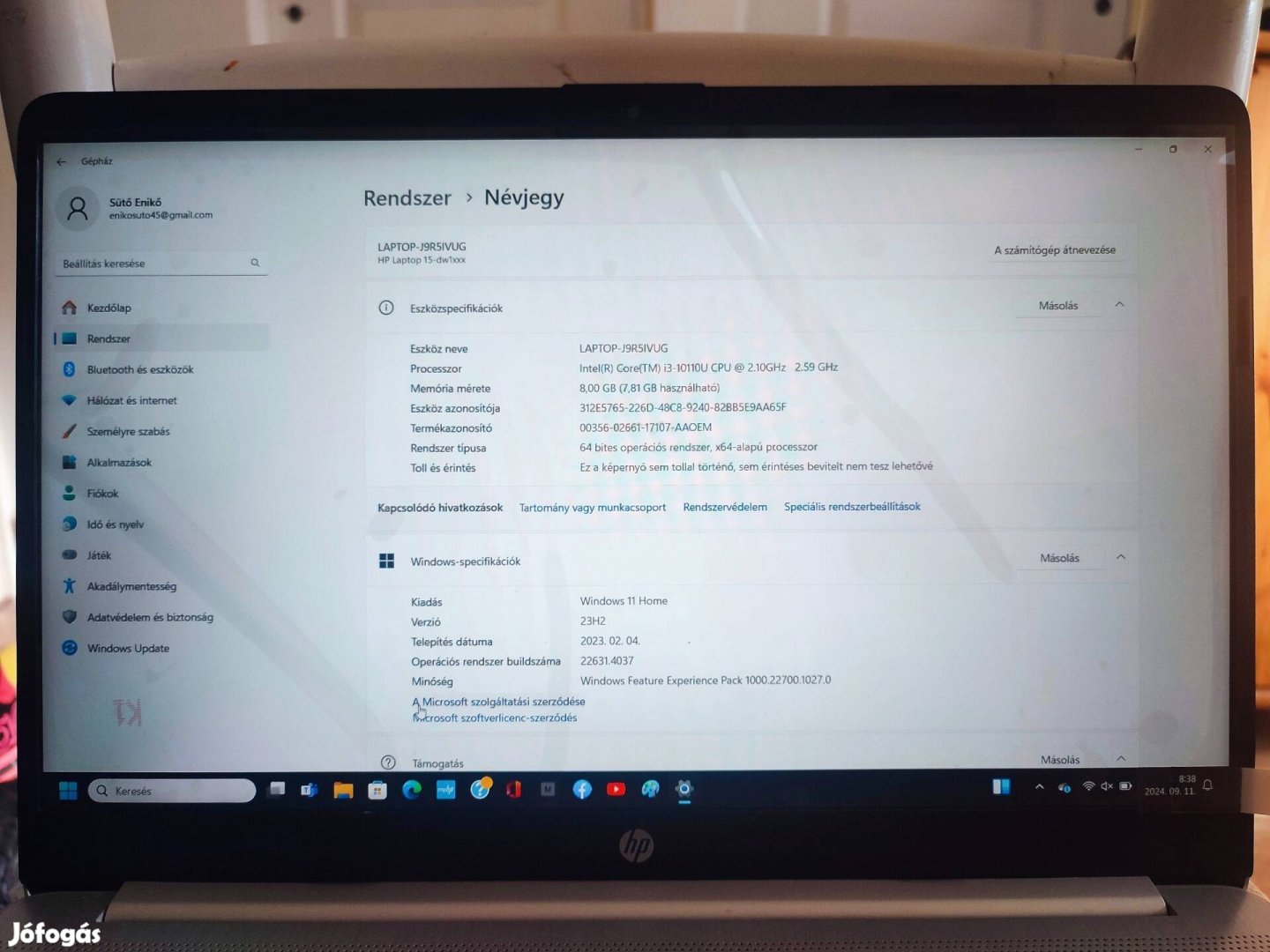 Most olcsóbban HP Laptop keveset használt, jó állapotú 