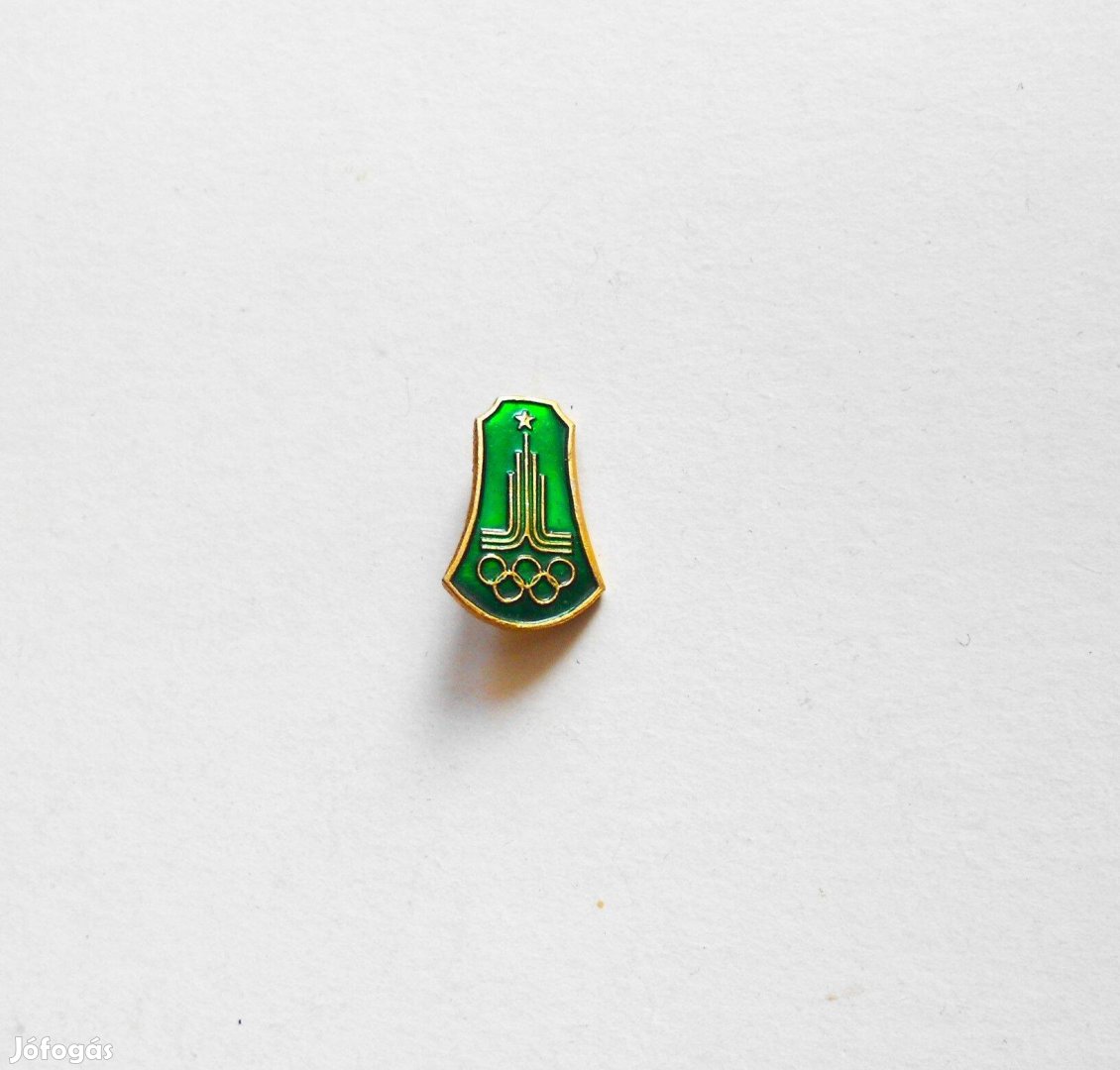 Moszkva Olimpia 1980 jelvény kitűző zöld