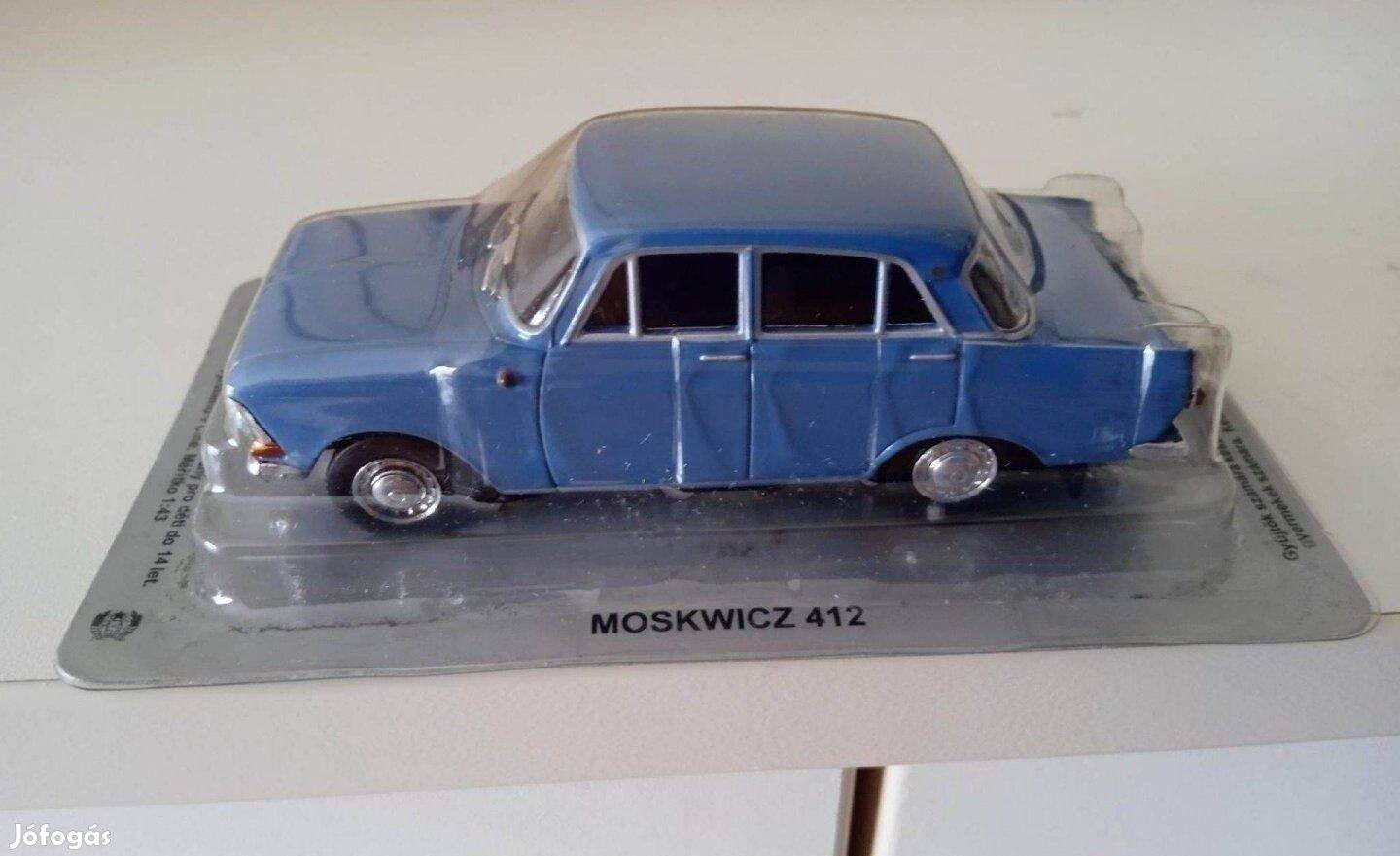 Moszkvics 412 kék kisauto modell 1/43 Eladó