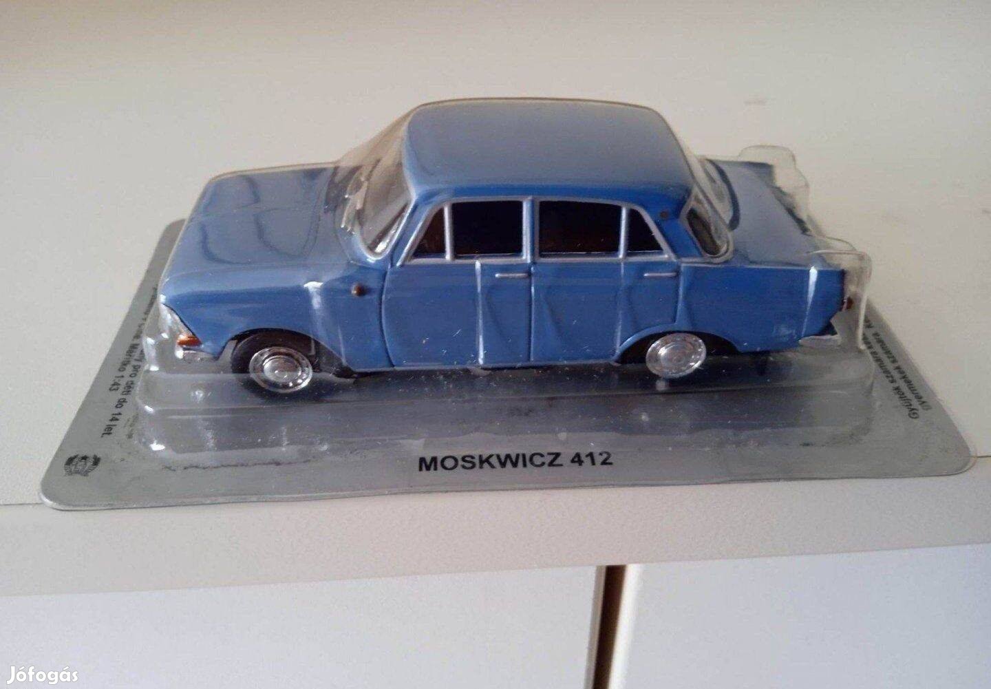 Moszkvics 412 kék kisauto modell 1/43 Eladó