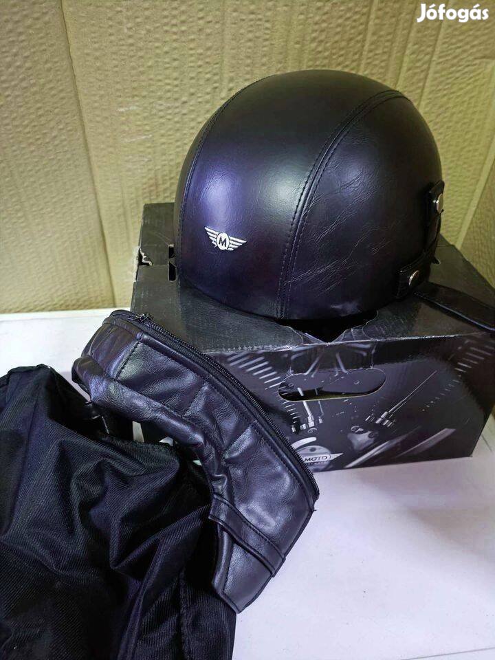 Moto Helmets D22 Leather Black sisak, bukósisak