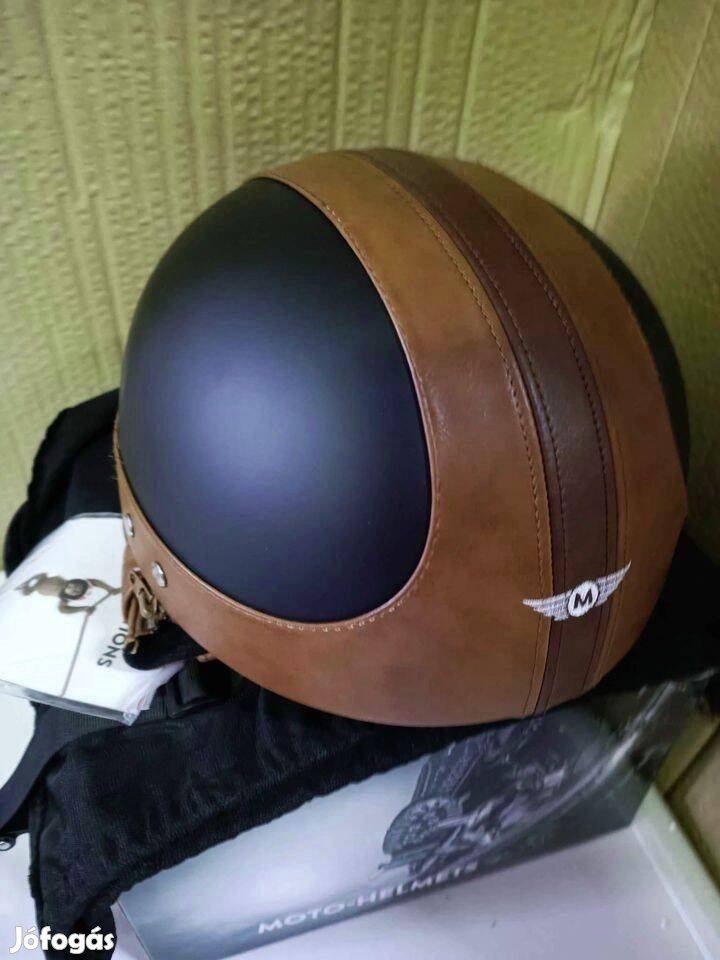 Moto Helmets D22 Vintage Black sisak, bukósisak