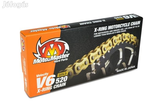 Moto Master X-Ring V6-520G lánc, 120 láncszem (préselt láncszemek)