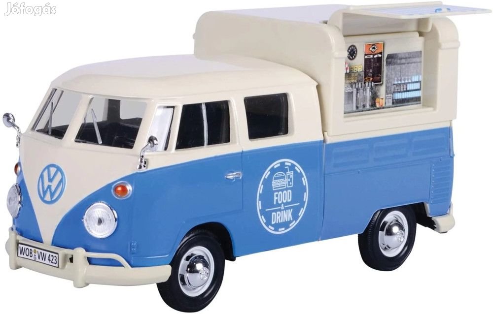 MotorMax Volkswagen Transporter T2 Food & Drink 1:24 kék-fehér 17 cm