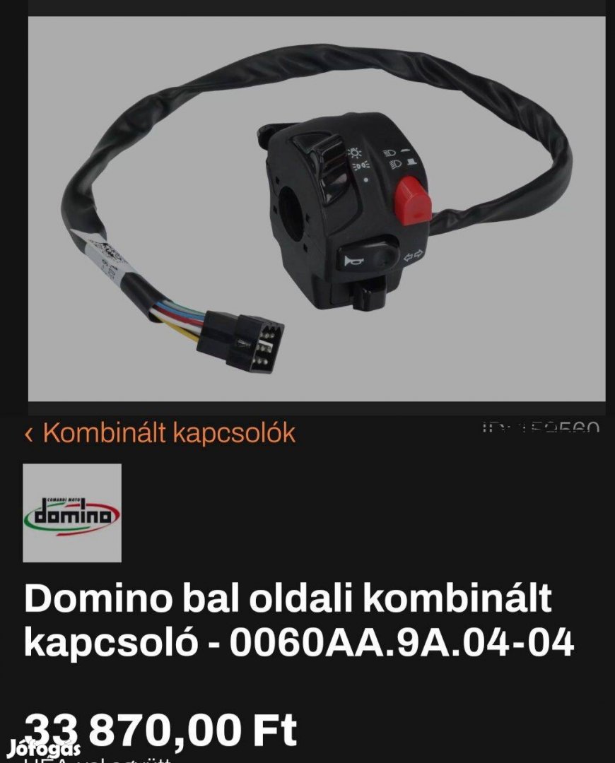 Motorkerékpár Domino bal oldali kombinált kormánykapcsoló