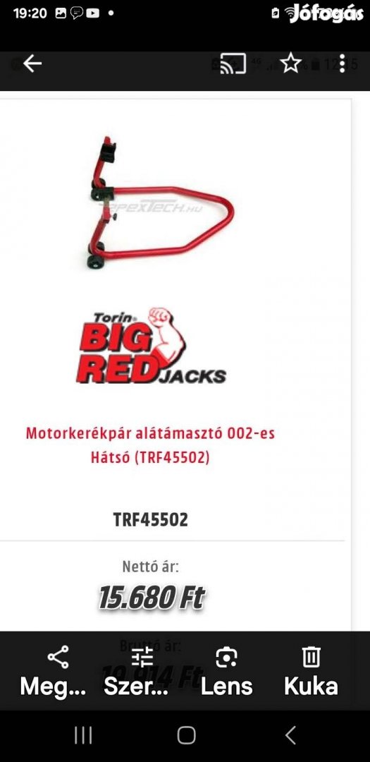 Motorkerékpár alátámaszto