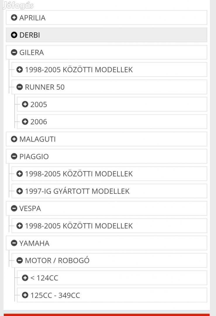 Motorkerékpár első fékbetét, Aprilia, Derbi senda stb.