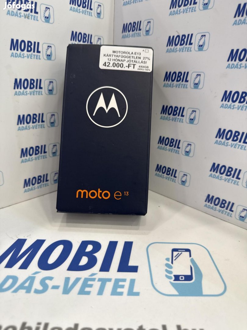 Motorola E13 Dual Sim, 12 hó garancia