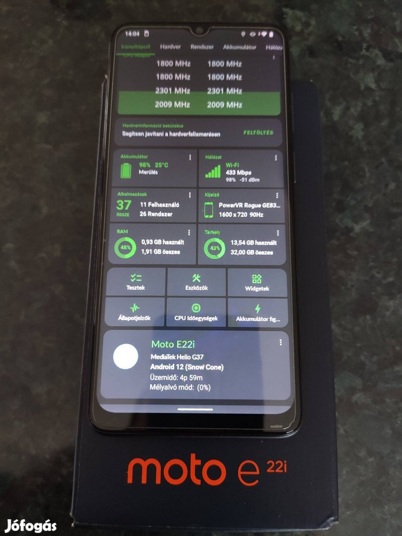 Motorola E22i gyakorlatilag új!
