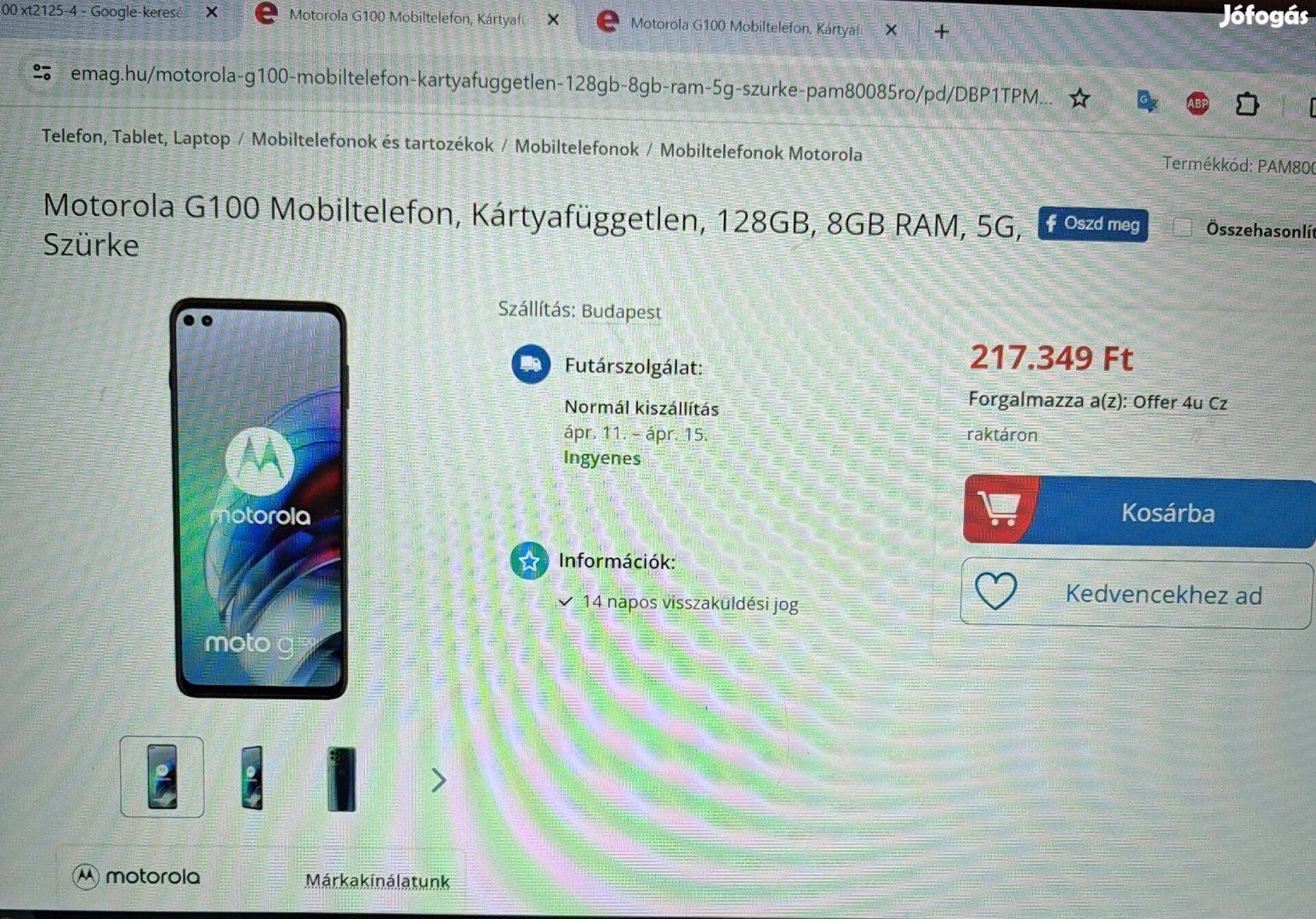 Motorola G100 kártyafüggetlen, dual sim-es telefon
