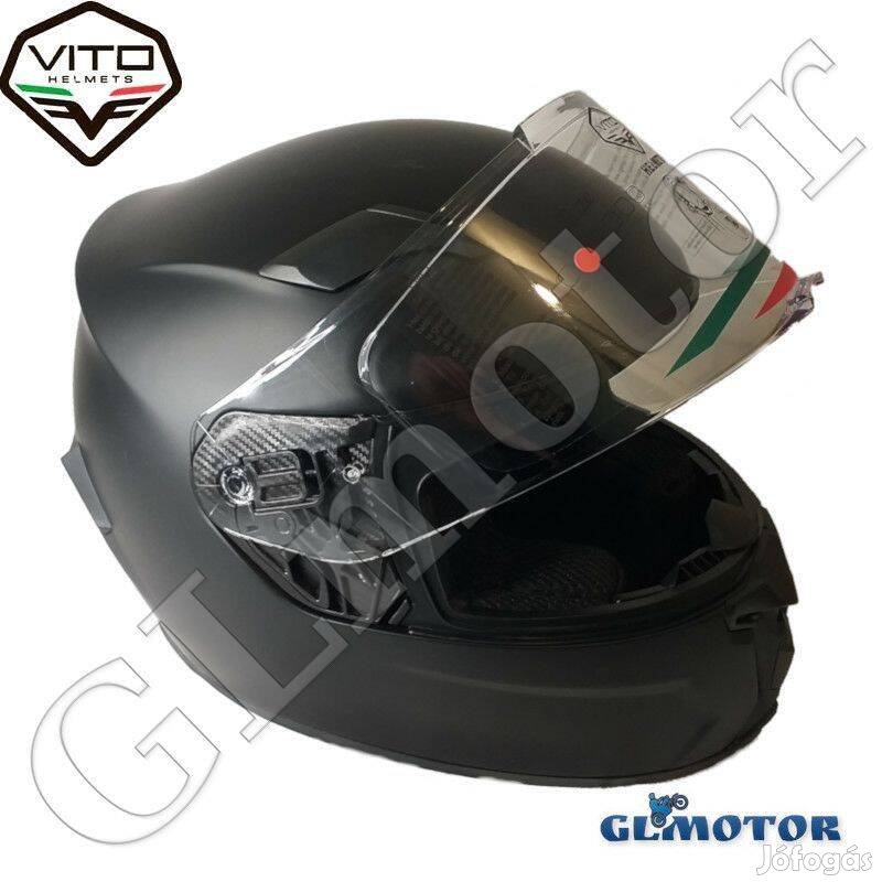 Motoros bukósisak zárt M, matt fekete Vito Duomo E jeles Akció!