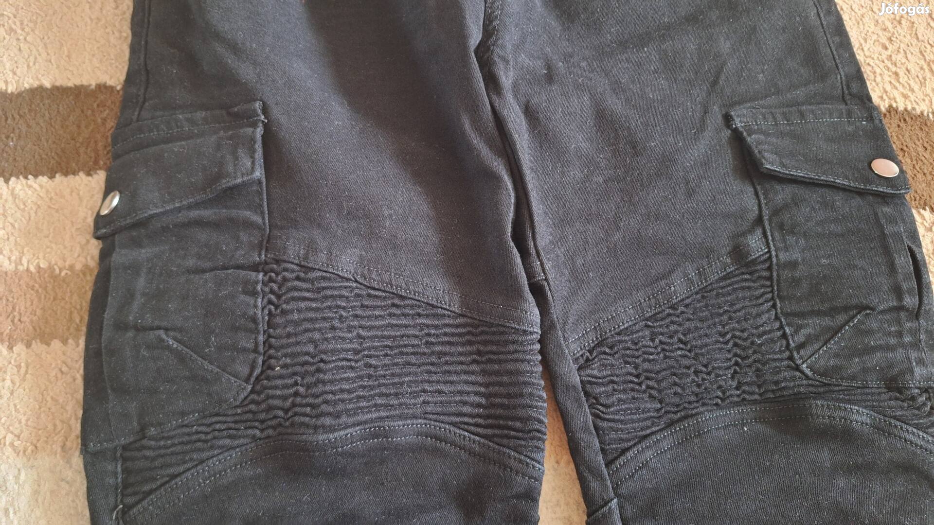 Motoros farmernadrág protektoros farmer fekete nadrág