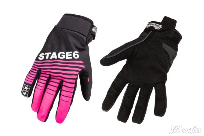 Motoros kesztyű Stage6 Street Pure rózsaszín / fekete L