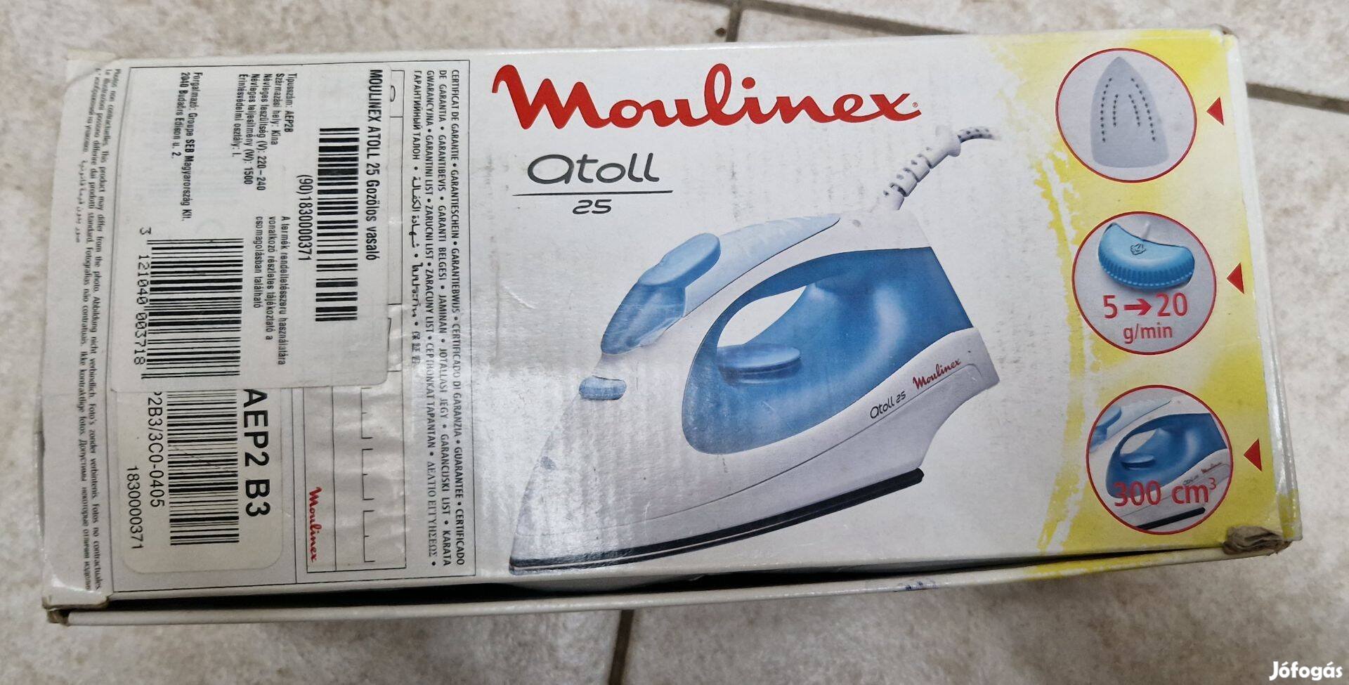 Moulinex atoll 25 gőzölős vasaló