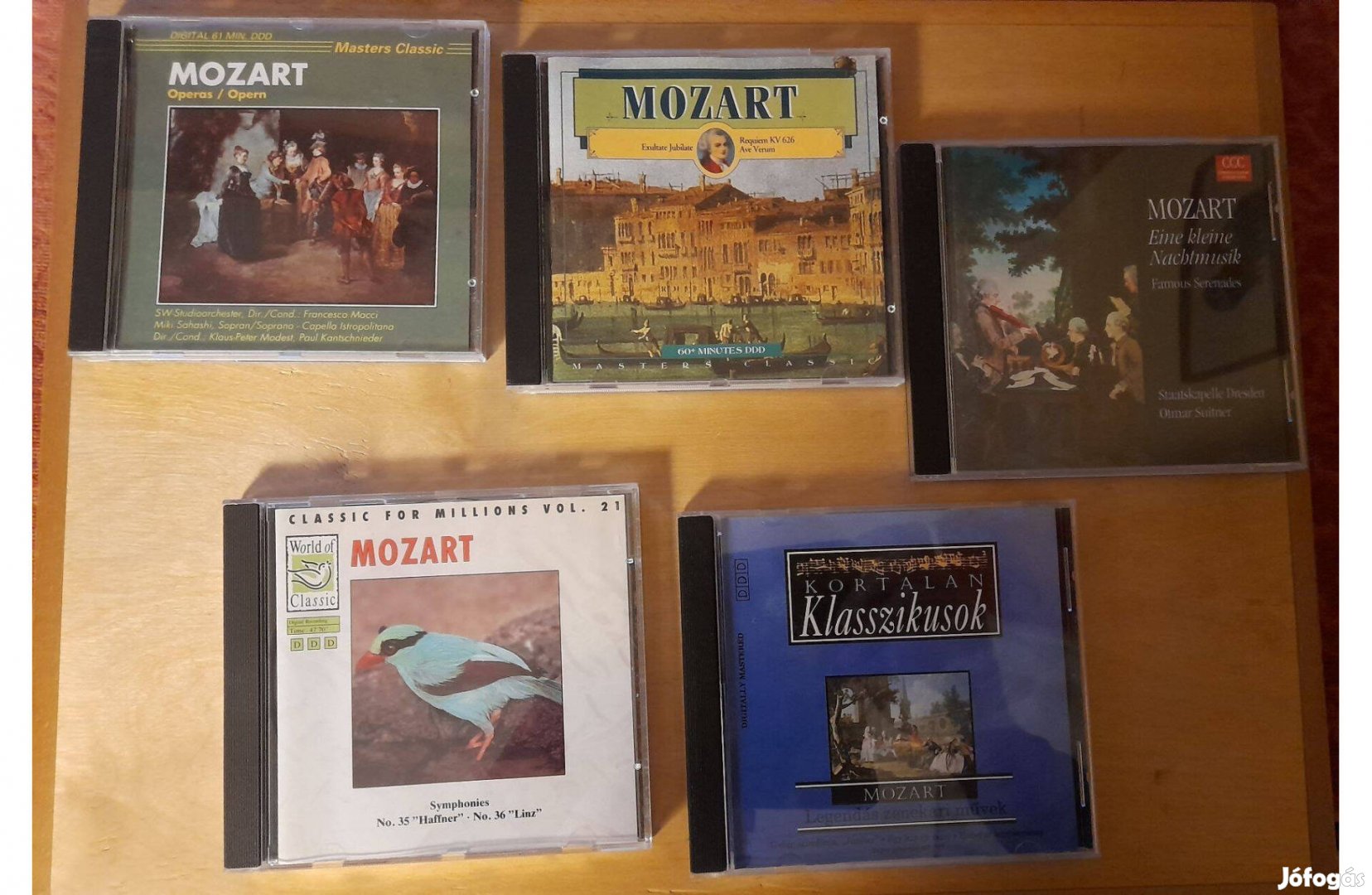 Mozart klasszikus zenei CD-k (5db) eladók