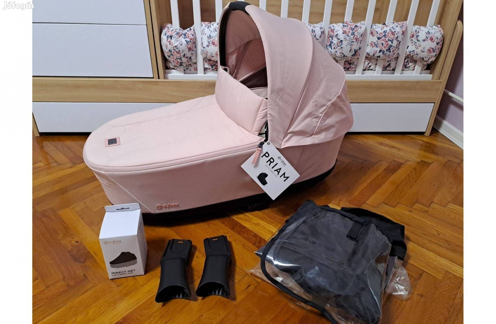 Mózeskosár! Cybex Priam Lux Carry Cot adapterrel+ esővédő+ szúnyogháló