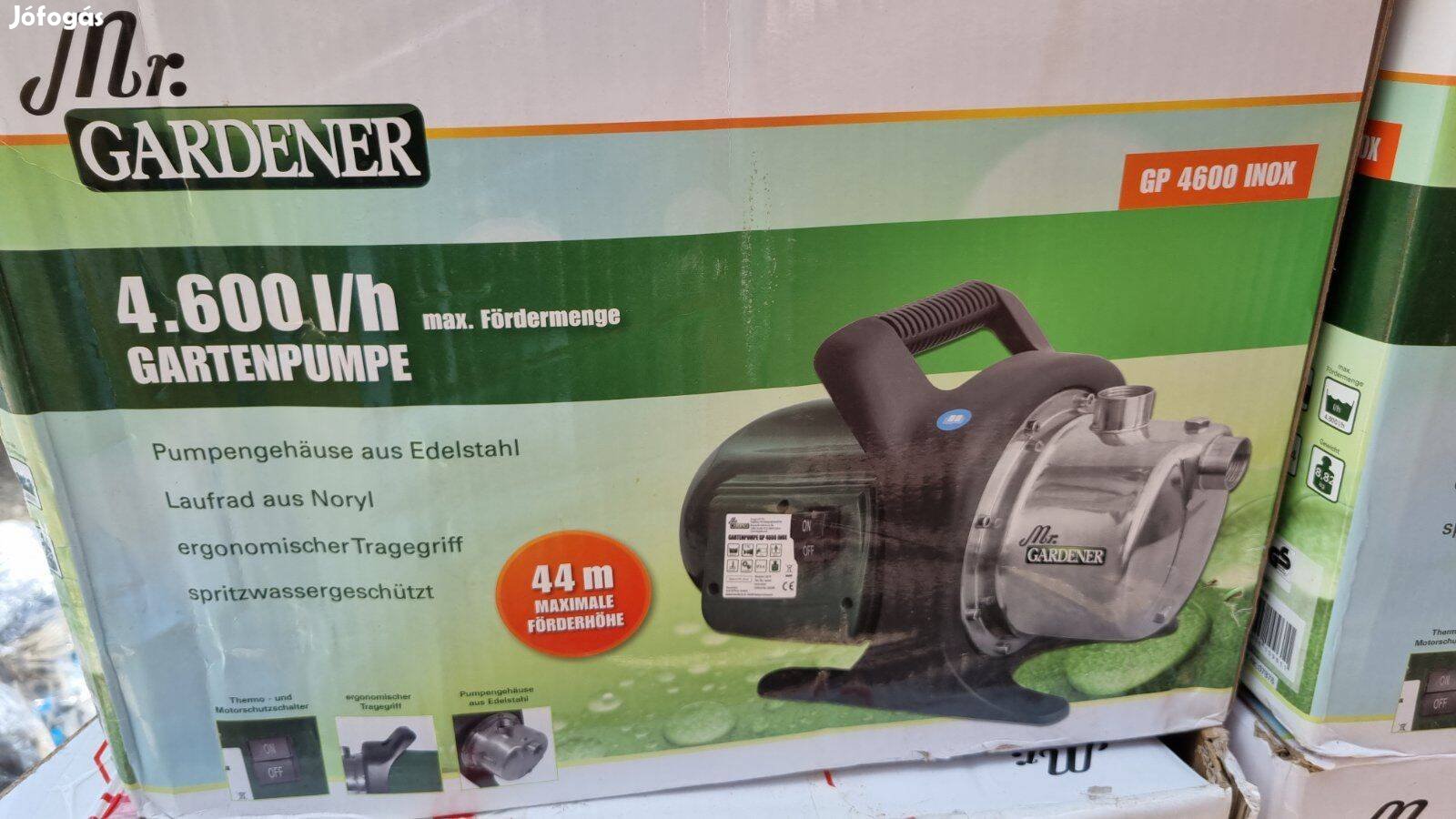 Mr.Gardener erős 1000W-os kerti vízszivattyú, ásott, fúrt kutakhoz